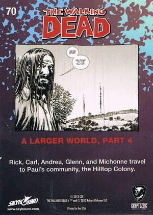 Cryptozoic The Walking Dead Comic Book Series 2 Base Card 70 A Larger World, Part 4