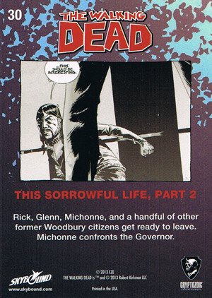 Cryptozoic The Walking Dead Comic Book Series 2 Base Card 30 This Sorrowful Life, Part 2