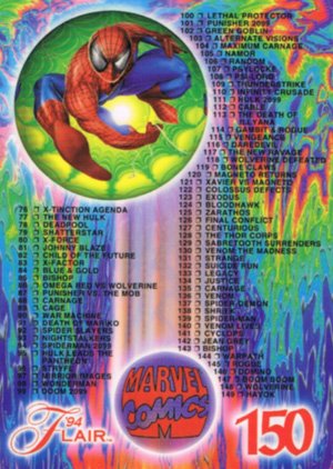 Fleer Marvel Annual Flair '94 Base Card 150 Checklist