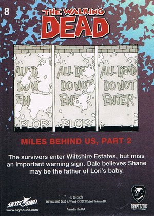 Cryptozoic The Walking Dead Comic Book Series 2 Parallel Foil Card 8 Miles Behind Us, Part 2