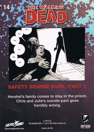 Cryptozoic The Walking Dead Comic Book Series 2 Parallel Foil Card 14 Safety Behind Bars, Part 2