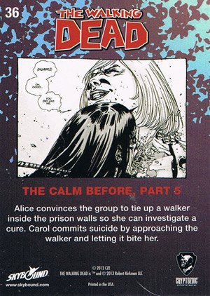 Cryptozoic The Walking Dead Comic Book Series 2 Parallel Foil Card 36 The Calm Before, Part 5