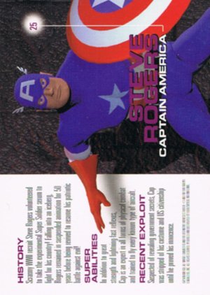 Fleer/Skybox Marvel Motion Base Card 25 Steve Rogers - Captain America