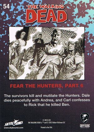 Cryptozoic The Walking Dead Comic Book Series 2 Parallel Foil Card 54 Fear the Hunters, Part 6