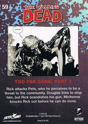 Cryptozoic The Walking Dead Comic Book Series 2 Parallel Foil Card 59 Too Far Gone, Part 3