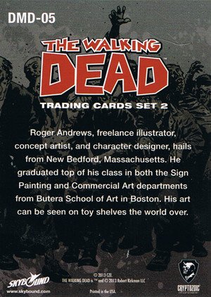 Cryptozoic The Walking Dead Comic Book Series 2 Preview Binder Exclusive Card DMD-05 Andrea as portrayed by Roger Andrews