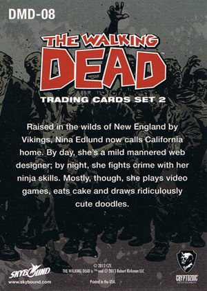 Cryptozoic The Walking Dead Comic Book Series 2 Preview Binder Exclusive Card DMD-08 Michonne as portrayed by Nina Edlund