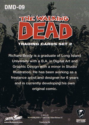 Cryptozoic The Walking Dead Comic Book Series 2 Preview Binder Exclusive Card DMD-09 Penny Blake as portrayed by Richard Brady