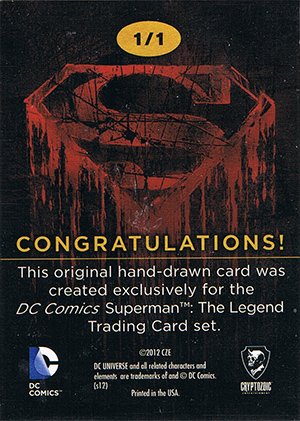 Cryptozoic Superman: The Legend Sketch Card  Jeremy Treece