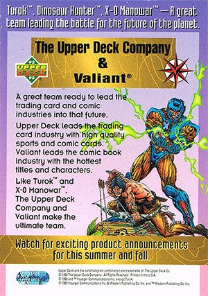 Upper Deck Valiant Comic Promos Promos  Turok, Dinosaur Hunter, X-O Manowar