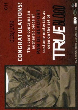 Rittenhouse Archives True Blood Archives Relic Card C11 Pam