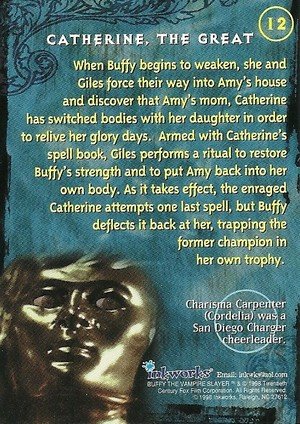 Inkworks Buffy, The Vampire Slayer - Season 1 (One) Base Card 12 Catherine, The Great