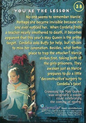 Inkworks Buffy, The Vampire Slayer - Season 1 (One) Base Card 38 'You're the Lesson'
