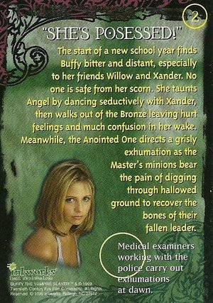 Inkworks Buffy, The Vampire Slayer - Season 2 (Two) Base Card 2 She's Posessed!