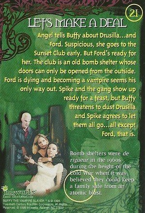 Inkworks Buffy, The Vampire Slayer - Season 2 (Two) Base Card 21 Let's Make a Deal