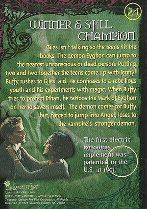 Inkworks Buffy, The Vampire Slayer - Season 2 (Two) Base Card 24 Winner & Still Champion