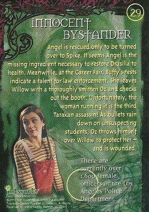 Inkworks Buffy, The Vampire Slayer - Season 2 (Two) Base Card 29 Innocent Bystander