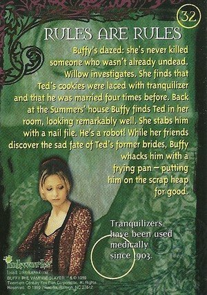 Inkworks Buffy, The Vampire Slayer - Season 2 (Two) Base Card 32 Rules Are Rules