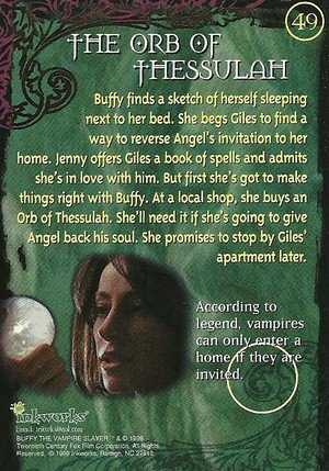Inkworks Buffy, The Vampire Slayer - Season 2 (Two) Base Card 49 The Orb of Thessulah