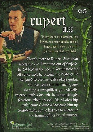 Inkworks Buffy, The Vampire Slayer - Season 2 (Two) Base Card 65 Rupert Giles