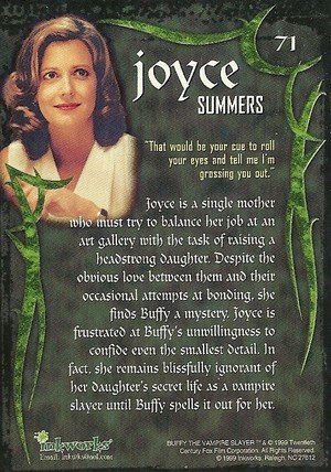 Inkworks Buffy, The Vampire Slayer - Season 2 (Two) Base Card 71 Joyce Summer