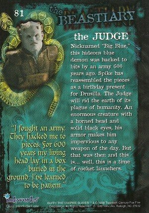 Inkworks Buffy, The Vampire Slayer - Season 2 (Two) Base Card 81 the Judge