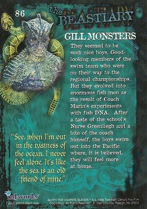 Inkworks Buffy, The Vampire Slayer - Season 2 (Two) Base Card 86 Gill Monsters