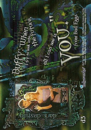 Inkworks Buffy, The Vampire Slayer - Season 2 (Two) Dark Destiny Puzzle Card d3 Buffy: When I try to look into the future,