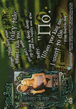 Inkworks Buffy, The Vampire Slayer - Season 2 (Two) Dark Destiny Puzzle Card d5 Angel: This isn't some fairy tale; when I