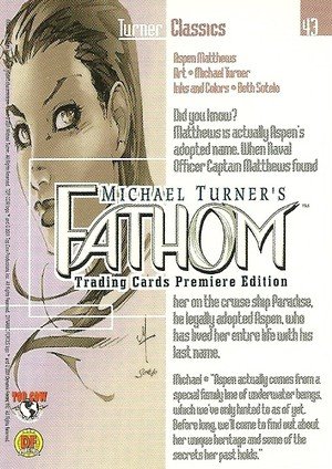 Dynamic Forces Fathom Base Card 43 Matthews is actually Aspen's adopted name.