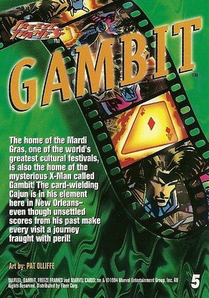 Fleer Marvel Universe V Base Card 5 Gambit
