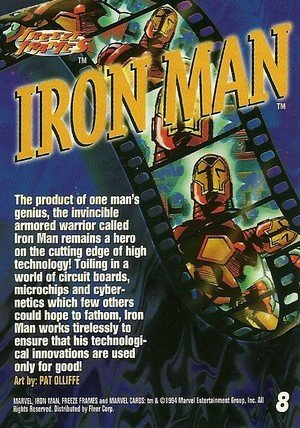 Fleer Marvel Universe V Base Card 8 Iron Man