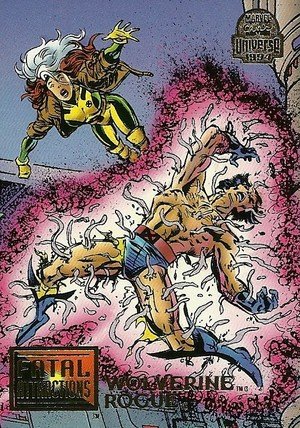 Fleer Marvel Universe V Base Card 12 Wolverine & Rogue