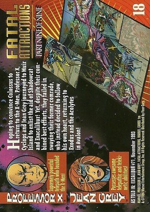Fleer Marvel Universe V Base Card 18 Professor X & Jean Grey