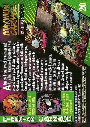 Fleer Marvel Universe V Base Card 20 Firestar & Carnage