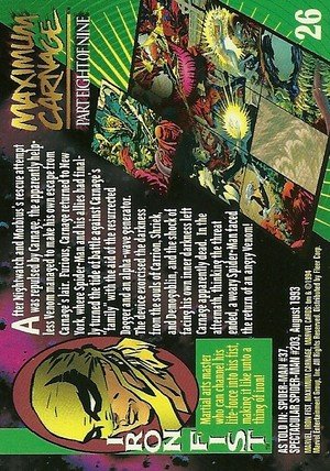Fleer Marvel Universe V Base Card 26 Iron Fist
