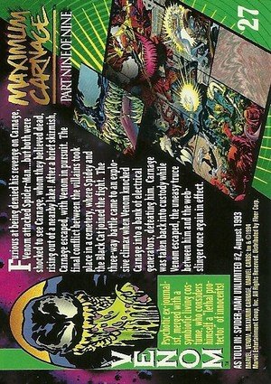 Fleer Marvel Universe V Base Card 27 Venom