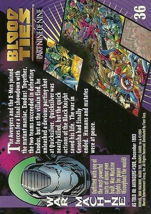 Fleer Marvel Universe V Base Card 36 War Machine
