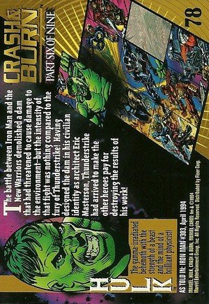 Fleer Marvel Universe V Base Card 78 Hulk