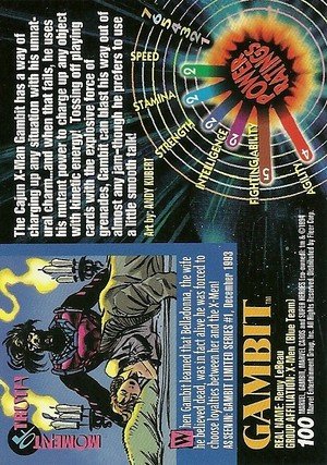 Fleer Marvel Universe V Base Card 100 Gambit