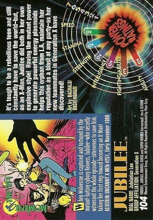 Fleer Marvel Universe V Base Card 104 Jubilee