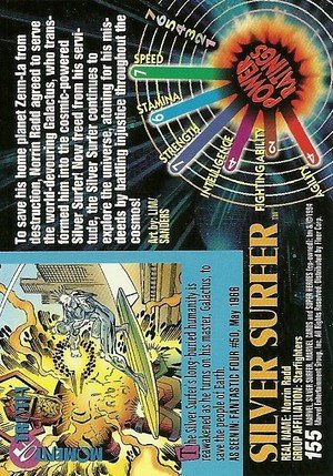 Fleer Marvel Universe V Base Card 155 Silver Surfer