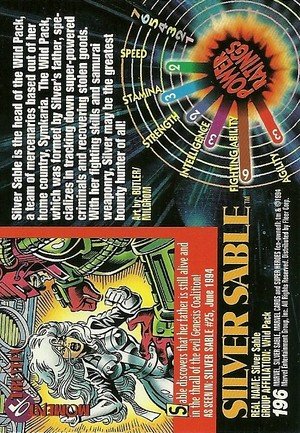 Fleer Marvel Universe V Base Card 196 Silver Sable