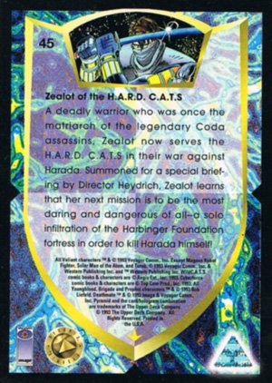 Upper Deck Deathmate Base Card 45 Zealot of the H.A.R.D. C.A.T.S.
