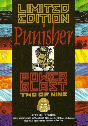 Fleer Marvel Universe V Power Blast Card (Rainbow) 2/9 Punisher