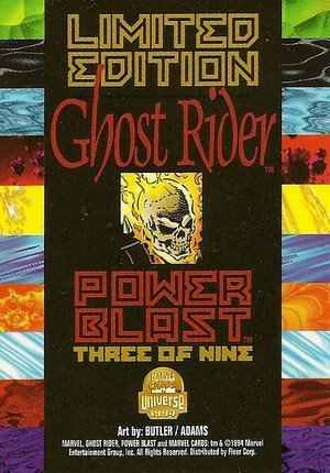 Fleer Marvel Universe V Power Blast Card (Rainbow) 3/9 Ghost Rider