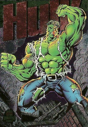 Fleer Marvel Universe V Power Blast Card (Rainbow) 5/9 Hulk