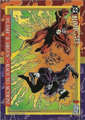 SkyBox DC Bloodlines Base Card 8 Flash & Argus - Race to Action!