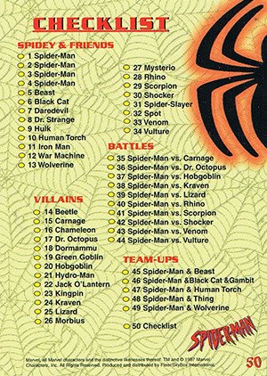 Fleer/Skybox Spider-Man .99 Base Card 50 Spider-Man '97