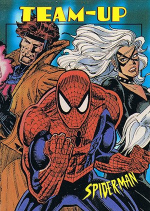 Fleer/Skybox Spider-Man .99 Base Card 46 Spider-Man & Black Cat & Gambit